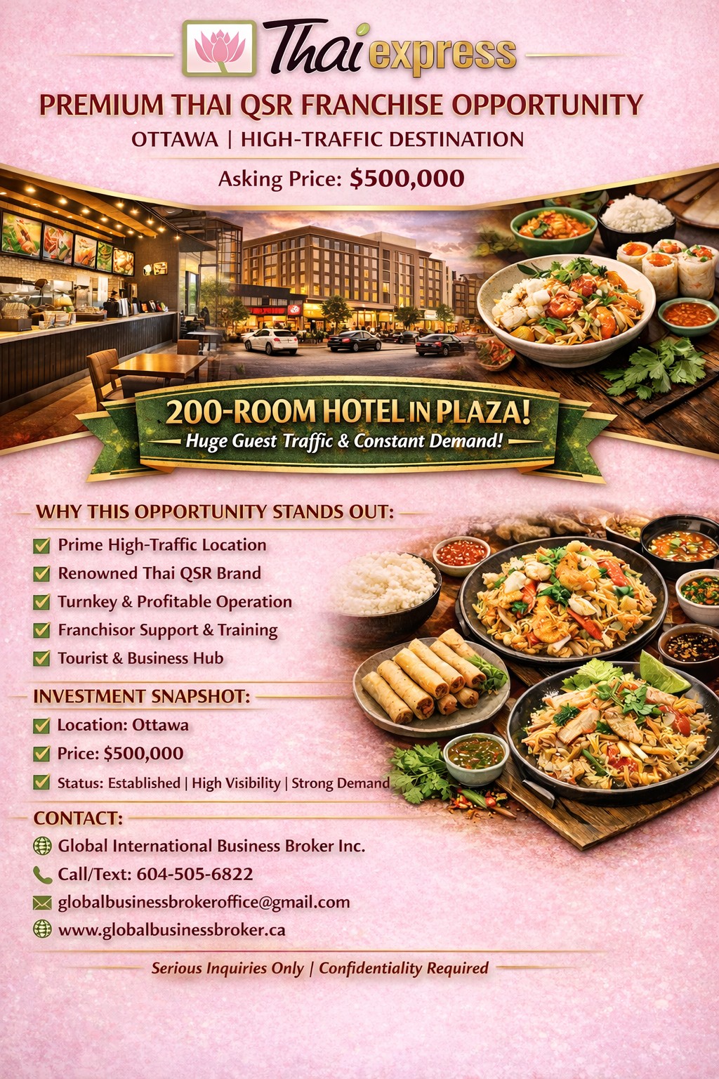 PREMIUM THAI QSR FRANCHISE OPPORTUNITY